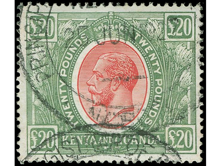 1922-27, Judicial Issued Stamp £20 green &amp; red cancelled by large Nairobi Inland Revenue fiscal datestamp, fine and appea