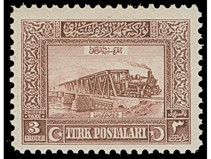 1926, 3rd London printing set 10 pa. to 200 pia., unused, additional postage due set of five values, fine (Isf. cat. 420,-) (