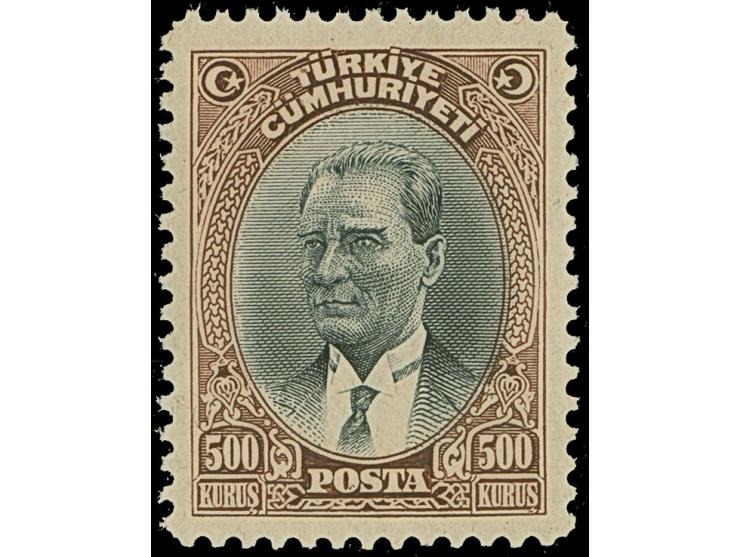 1929, Atatürk 5th London printing, complete set of 22 values, mint never hinged, very fine. (Isfila 1.000,- Euro) (Isfila 121