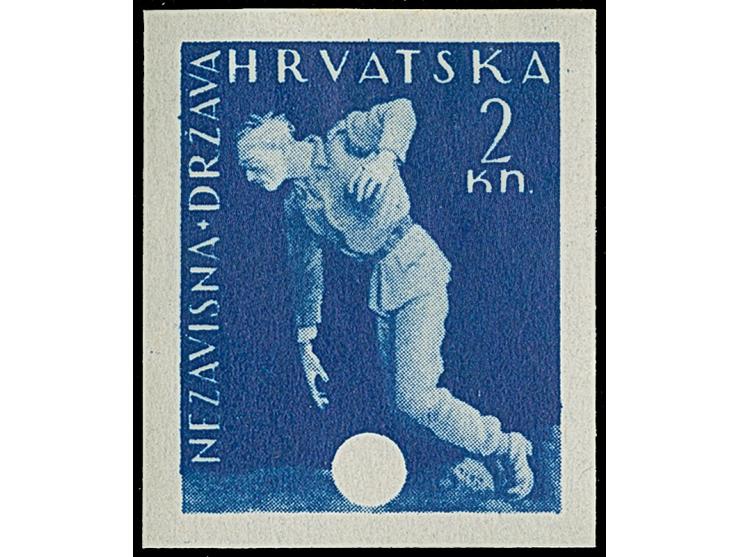 1943, Red Cross, 10 values, each imperf showing cliché printings and 2 k. with all printing phases, interesting and fine
