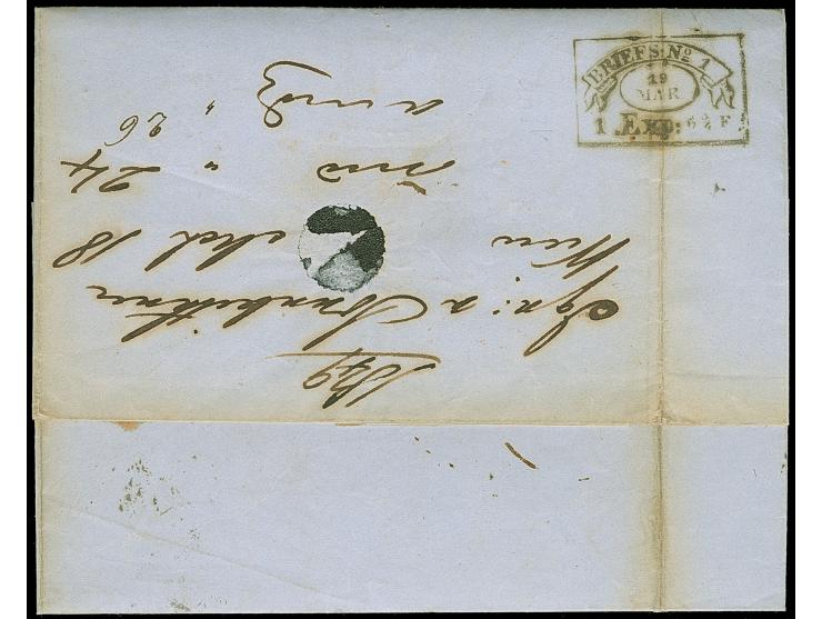 1848, Wien L2 vorderseitig vorderseitig auf zwei Briefen, rückseitig Fahnenstempel Briefs. No.1 / 1. Exp. 6 ¾ F in schwarz un
