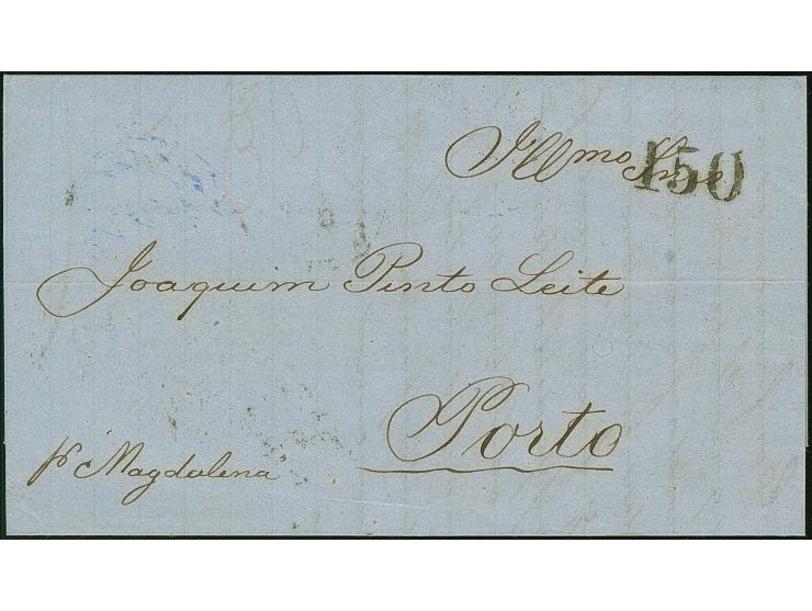 1861, folded envelope from “Rio de Janeiro 7.8.61” cds. on reverse, blue “TRANSATLANTICO 25/8” ds. alongside, arrival mark “P