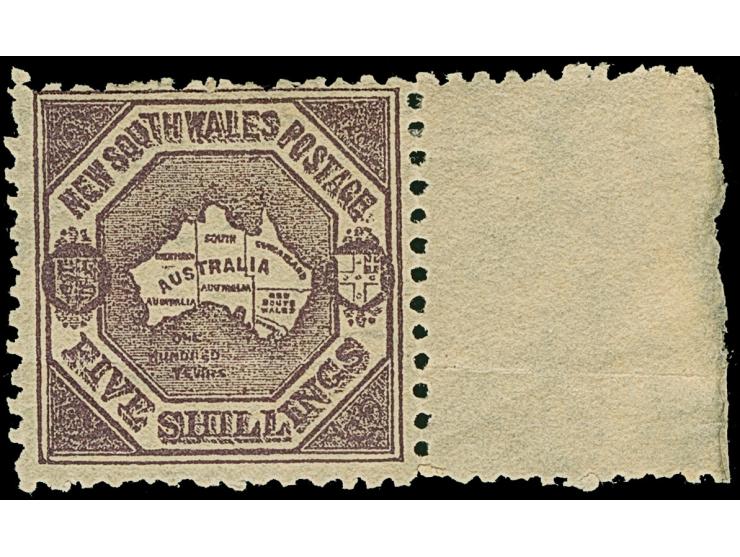 1888/90, Centennial Issue 5 s. deep purple, watermark ´5/-´ right margin, unused with horizontal crease, otherwise fine
