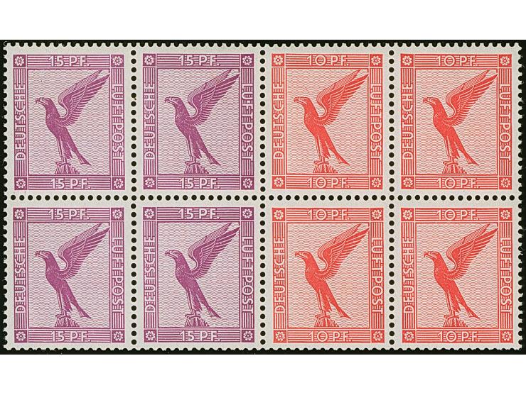 1931, Flugpost mit 2x W 22, oben ungebraucht und unten postfrisch
