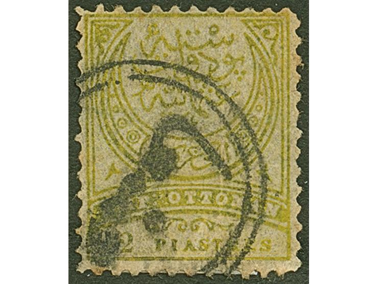 1890, „SANA' A“ all arabic cancellation on 2 pia. olive-green, (Brand-Ceylan Type XVIII no.100), tiny toned, otherwise fine. 