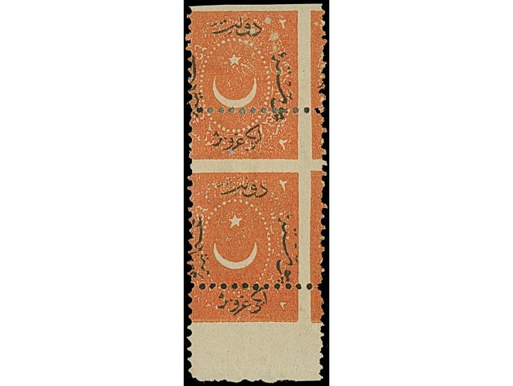 1868/69, Duloz 25 pia. brick-red vertical pair mint never hinged, plus misperf mh, 5 pia grey misperf and off-set, 5 pia. blu