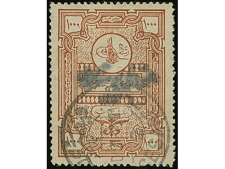 1920, Religious Tribunals 1000 Pia. red-brown handstamped 1336, fine used with "CESAREE 2" cds., light horizontal crease and 