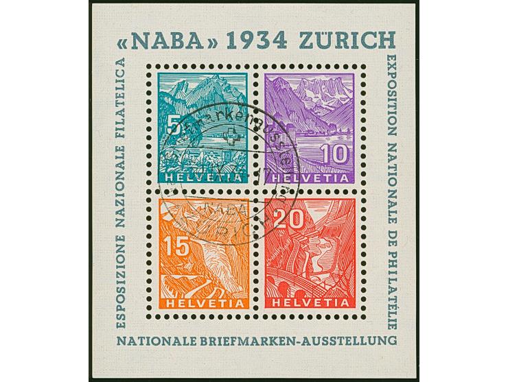 1934, NABA-Block mit entsprechendem Sonderstempel, einwandfrei. Signiert Lininger mit Befund (1980)