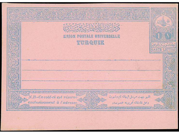 1908, Postal stationery letter card 1 krs. light blue unfolded proof, unused, very fine and extremely scarce (Isfila AN97proo