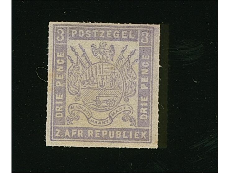 1872/74, Typographed by J.P. Borrius at Potchefstroom, 3 d. grey-lilac, thinnish opaque paper. Yardley type ´C´ fine roulette