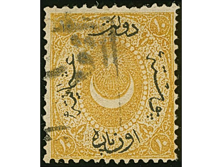 1868, 10 pa. yellow instead of rose-lilac, clear all arabic cancellation KIRSEHRI, fine (Isfila 46 FC03)