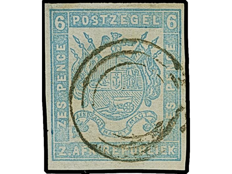 1869, Printed by Adolf Otto, Gustrow, Mecklenburg-Schwerin 6 d. pale ultramarine, thin paper, imperf, well margins, clear and