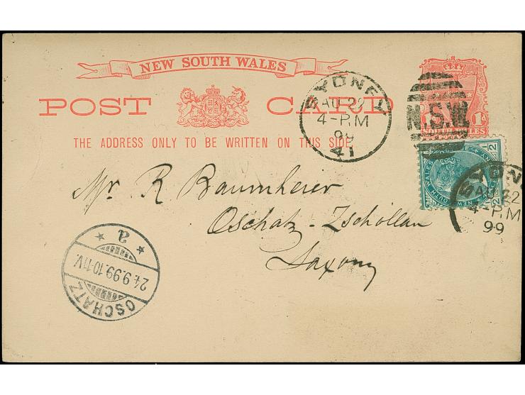 1890/1916, Three used and three unused postal stationery cards, and three envelopes used to Germany, one registered, mostly f