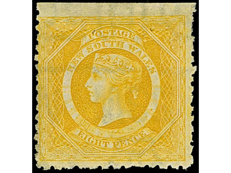 1882-97, 8 d. yellow, perf. 10x12, variety margin watermark inverted, unused with large part original gum, fresh appearance, 