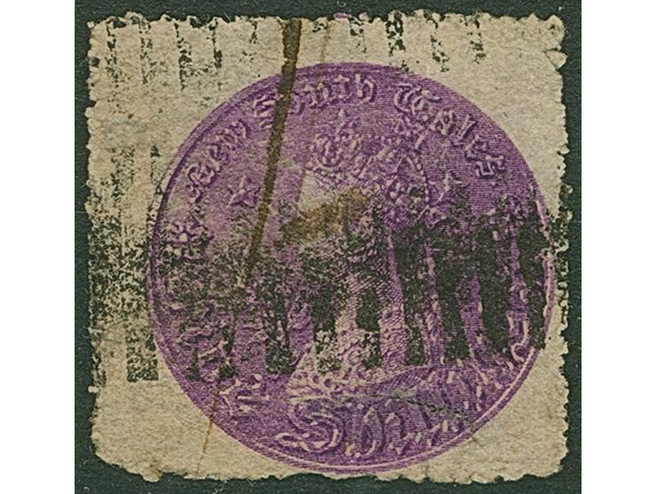 1861/88, Corbould 5 s., wmk. "5/-", six stamps of variable centering in shades of dull violet, deep rose-lilac and in deep pu