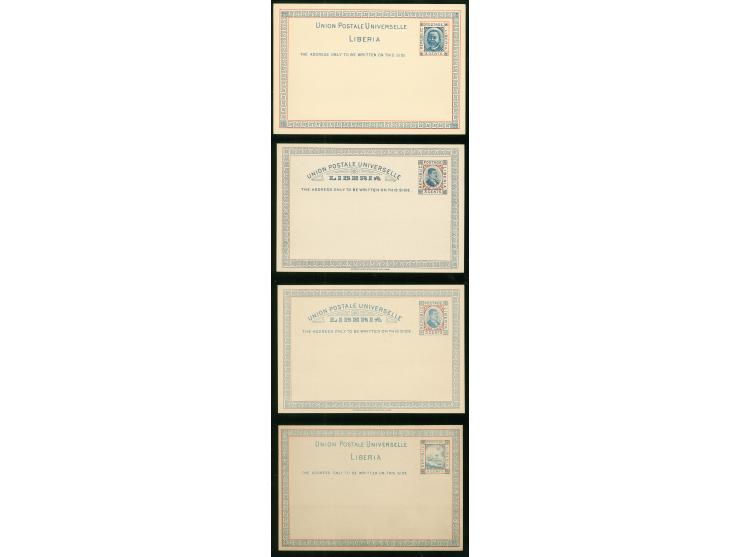 1882/92, Four postal stationery cards unused,General Wiles in two diferent colours (H&amp;G unrecorded), fine.
