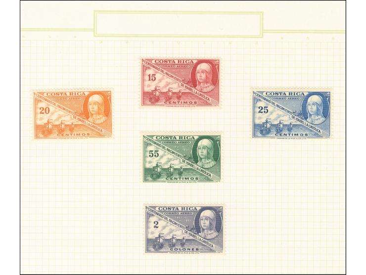 1936/55, Official air mail set overprinted in red, unused, additional few complete sets Agriculture and Roosevelt, fine
