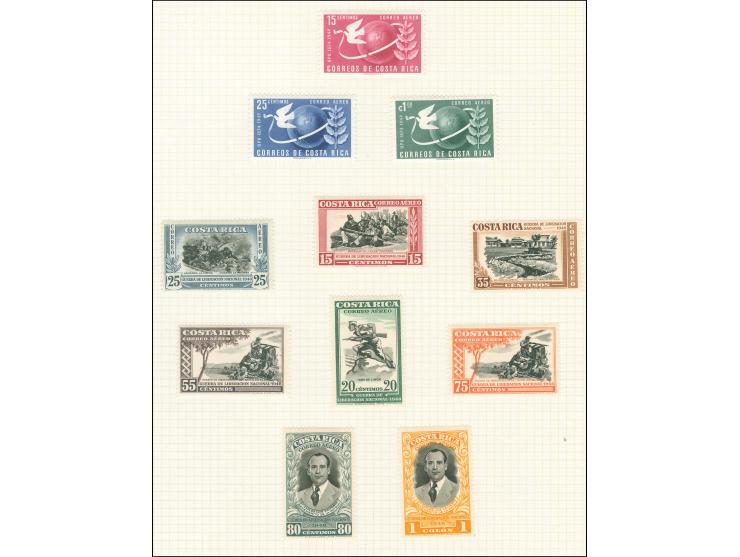 1936/55, Official air mail set overprinted in red, unused, additional few complete sets Agriculture and Roosevelt, fine
