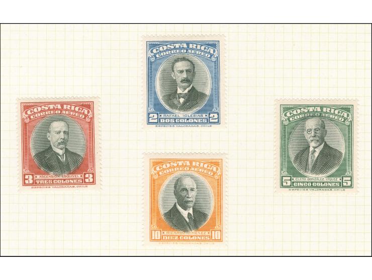 1936/55, Official air mail set overprinted in red, unused, additional few complete sets Agriculture and Roosevelt, fine
