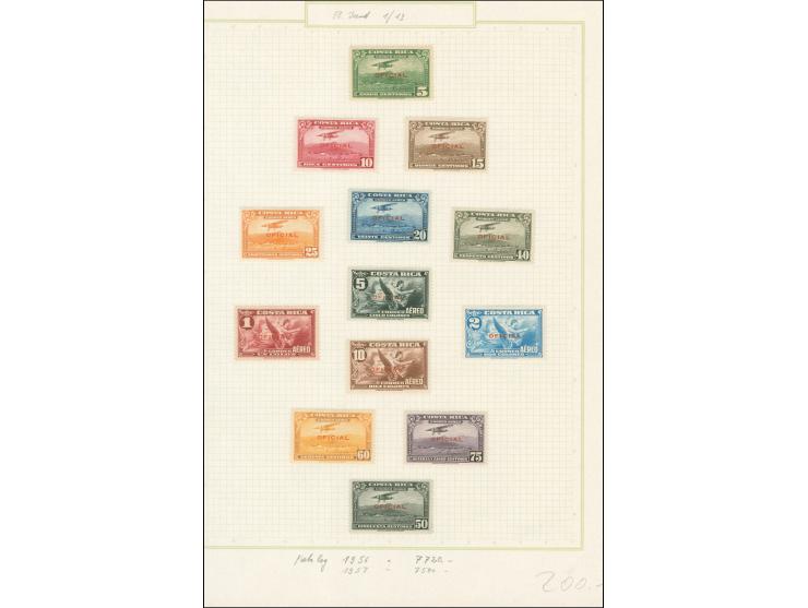 1936/55, Official air mail set overprinted in red, unused, additional few complete sets Agriculture and Roosevelt, fine
