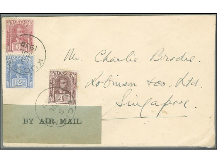 1930, envelope carried on sixth stage of R.A.F. flight S.1419 from Kuching 5.7.30 to Singapore, franked at 22 c. and showing 