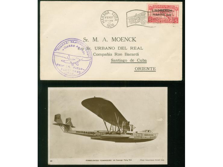 1928/31, Five First Flight covers American Clipper to Mexico, Canal Zone, Panama and USA, including 1928 Lindbergh Flight Hav