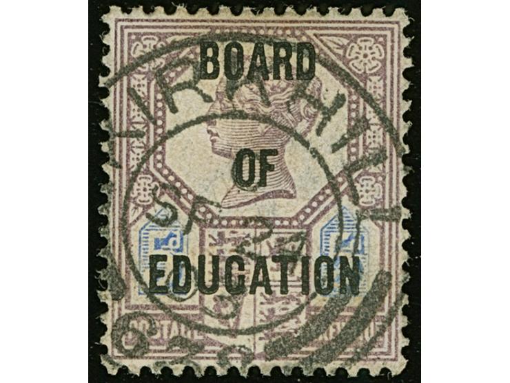 BOARD OF EDUCATION, 1902, Edward 5 d., neatly cancelled "KIRKHILL SP 24 03". Colour of value tablets slightly faded, still ve