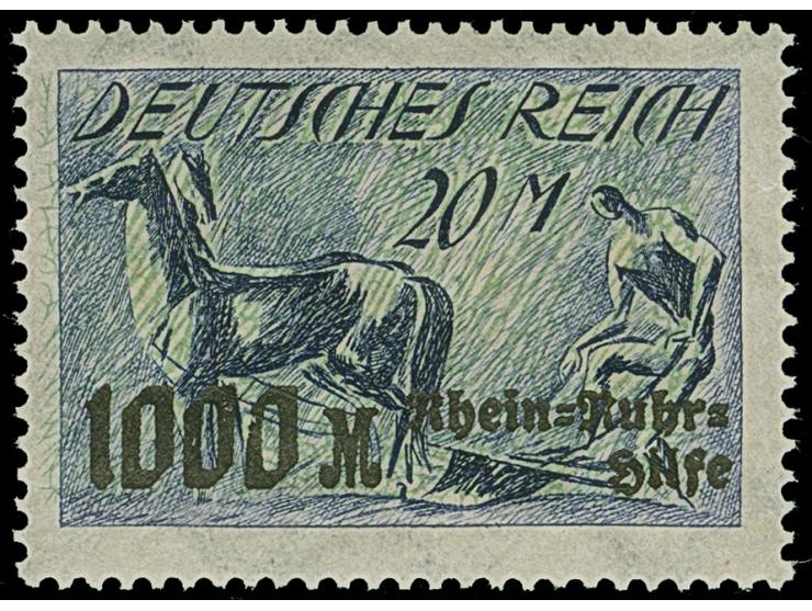 1923, Rhein-Ruhrhilfe &nbsp;20 M. mit kopfstehendem Unterdruck, postfrisch, tadellos. Unsigniert, Fotoattest Weinbuch BPP (19