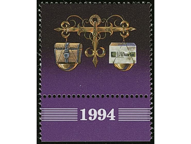 1994, CEPT 50 s. without golden inscription, from lower sheet margin with inscription "1994", mint never hinged. Very fine. J