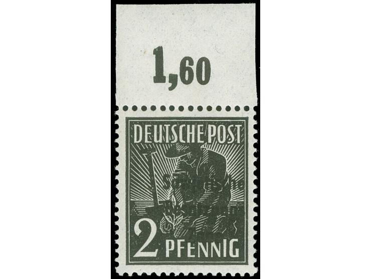 Maschinenaufdruck 2 Pfg. schwarz (schwarz quarzend) postfrisches Oberrandstück. Einwandfrei. Unsigniert, Fotobefund Paul BPP 