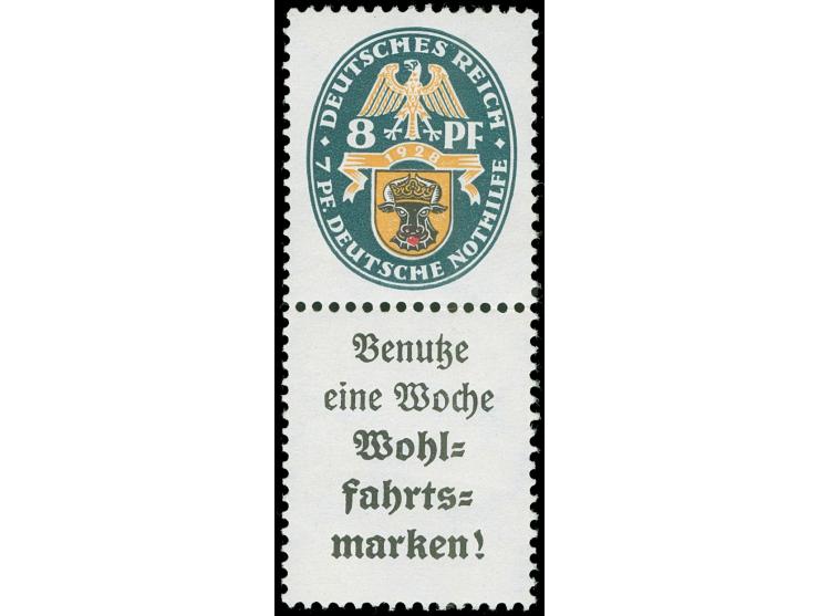 1928, Nothilfe 8+ A2, senkrechter Zusammendruck, postfrisch, einwandfrei. Unsigniert, Fotobefund H.-D. Schlegel BPP (2020) (M