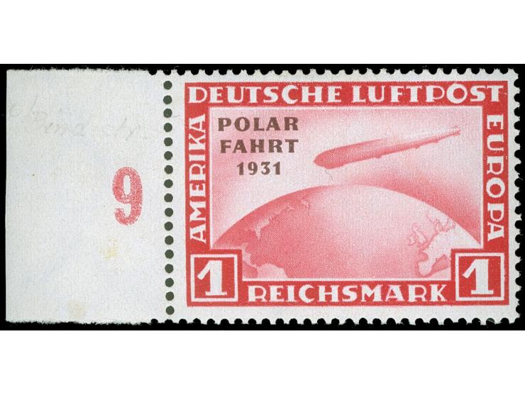 1931, Polarfahrt 1M. ohne Bindestrich, rechtes Randstück, postfrisch, Fotobefund H.-D.. Schllegel BPP &nbsp;(1996)