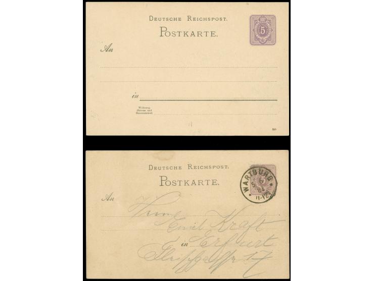 1880, &nbsp;Karte 5 Pfg. “Die Wartburg”, gebraucht und “Wartburg, den..”, ungebraucht