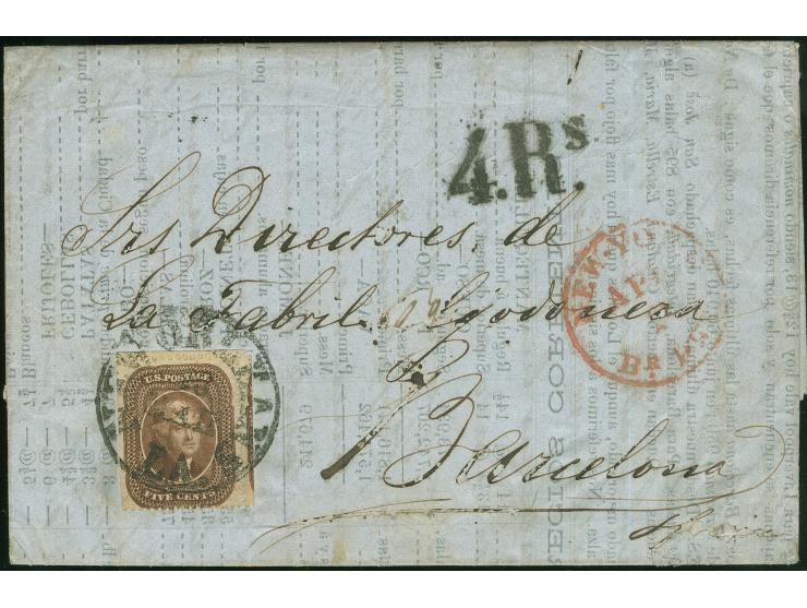 1861, Foreign Mails to and from Independent and Confederate States: New Orleans LA. 25 Mar. (1861). Beautifully clear strike 