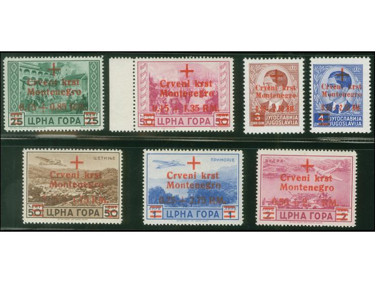1944, Rotes Kreuz 0,15+0,85 RM.- 0,50+2 RM., farbfrisch, postfrisch, 0.50 + 2 RM. unten mit verkürztem Zahn und kleinem Fleck