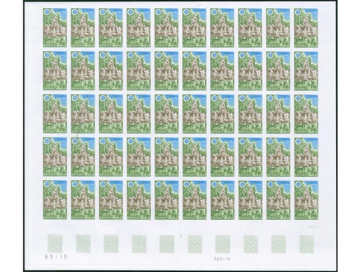 1978, CEPT 1,00 fr. and 1,40 fr. in imperforated sheets of 50, mint never hinged (Yvert 2008-2009, 4750,-)