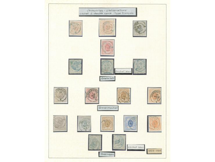 1865/75, Coat of Arms 13 stamps 1 c. to 40 c. and 5 stamps later issues, rouletted in colour, 1 c. and 10 c. including colour