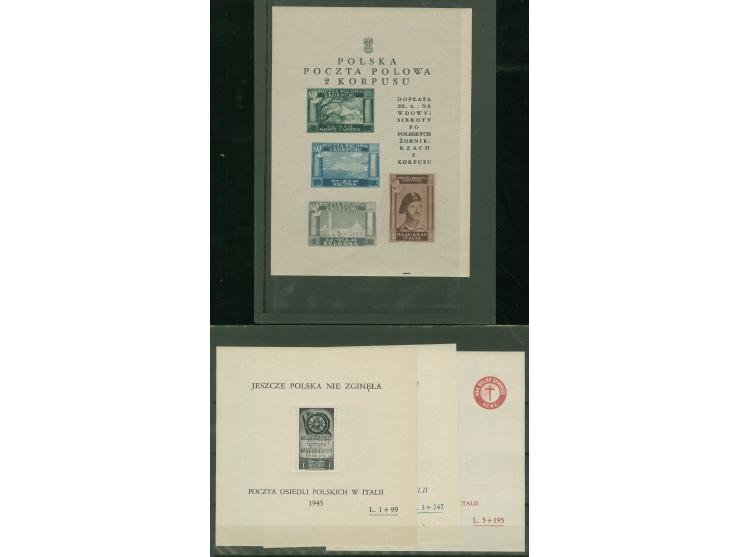 1945/46, Anthem and Soldiers, 1+99 L, 3+247 L, 5+195 L, set of three souvenir sheets, plus Views of Italian Cities and Soldie
