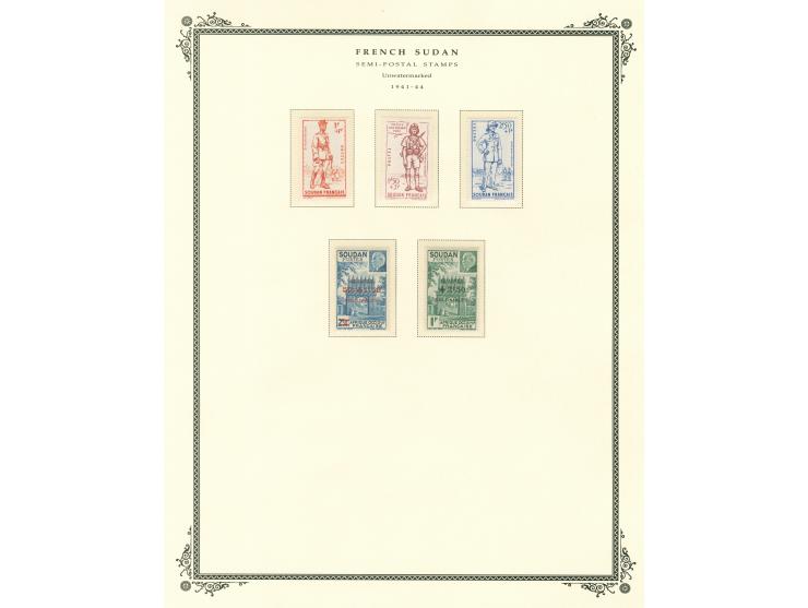 1894, overprinted set 1921 and complete to 1944 on 14 album pages, unused, mainly mint never hinged, including taxe and air m
