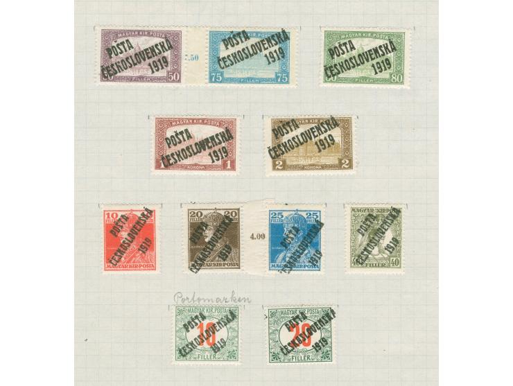 1918/20, unused and used collection on nine album leaves with 1919 overprints unused and imperf issues, mostly good condition