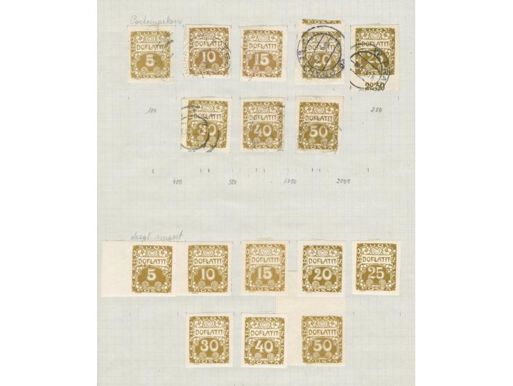 1918/20, unused and used collection on nine album leaves with 1919 overprints unused and imperf issues, mostly good condition