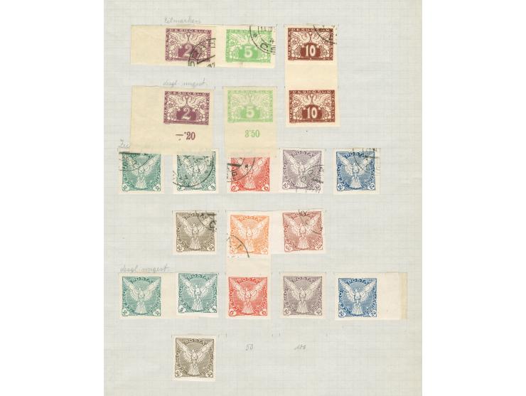 1918/20, unused and used collection on nine album leaves with 1919 overprints unused and imperf issues, mostly good condition