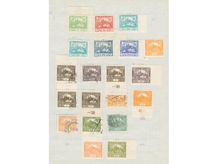 1918/20, unused and used collection on nine album leaves with 1919 overprints unused and imperf issues, mostly good condition