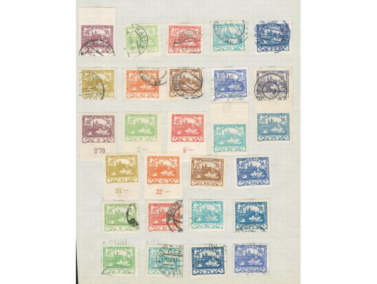 1918/20, unused and used collection on nine album leaves with 1919 overprints unused and imperf issues, mostly good condition