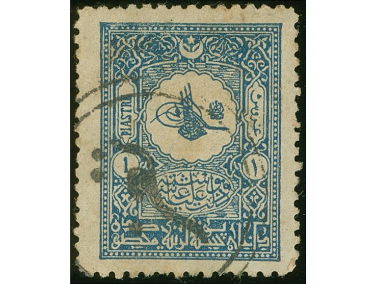 1901, Yemen: „TAIZ“ (Brandt-Ceylan Ty. XXI No. 17) on 1 Pia. blue, clear cancelled, fine.
