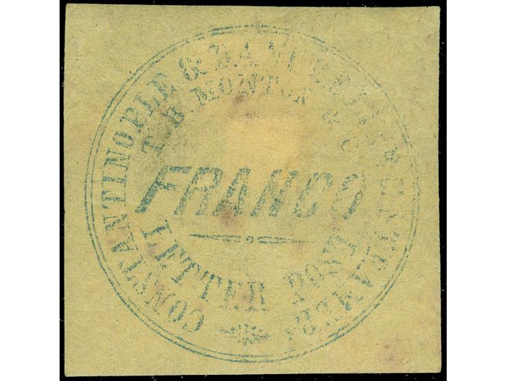 1868, Danube &amp; Black Sea Line Steamers, circular seal design "T. B. MORTON &amp; CO LETTER POST Constantinople Danube Ste