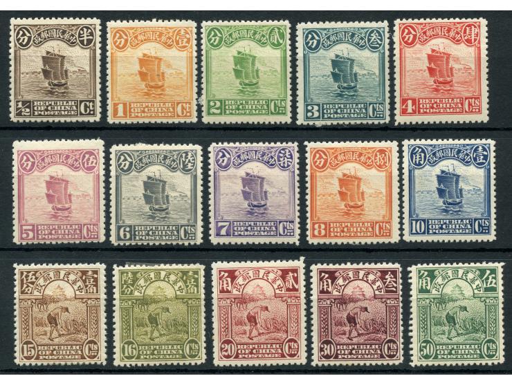 1913, Junk London printing set of 15 values up to 50 c. green, all unused original gum, fine.

