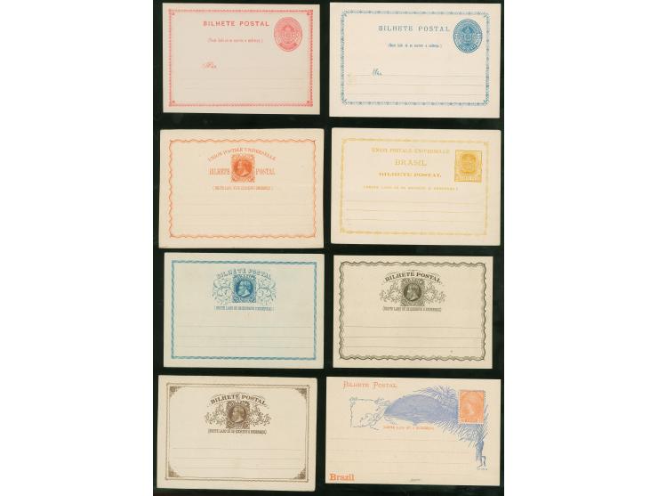 1880, 10 mint postal stationery cards including two different 80 Reis orange, plus 4 answering cards, all unused, fine.

