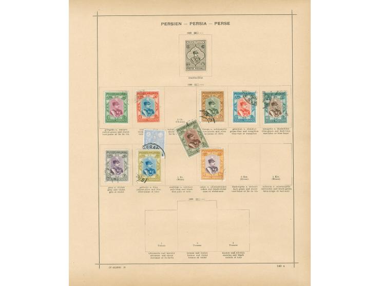 1875/1940, collection on old album leaves starting Lion issues with two used stamps, many complete sets, provisional overprin