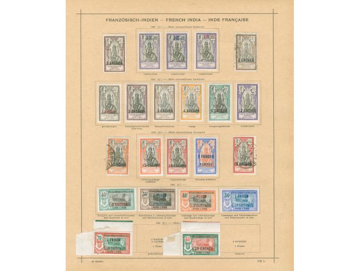 1893/1931, collection on 4 old album leaves, starting 1893 allegorie up to 1 fr. unused, some different, mainly fine.